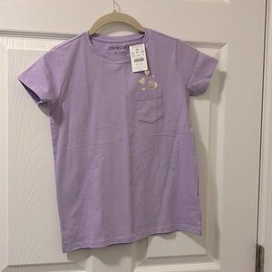 Crewcuts J.Crew Kids Purple Pocket T-shirt with Foil Hearts - NEW Size M